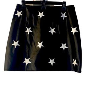 SHEIN Faux Leather Star Skirt